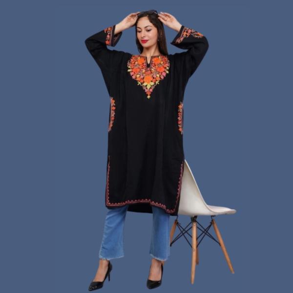 Black Floral Poshkaar Pheran