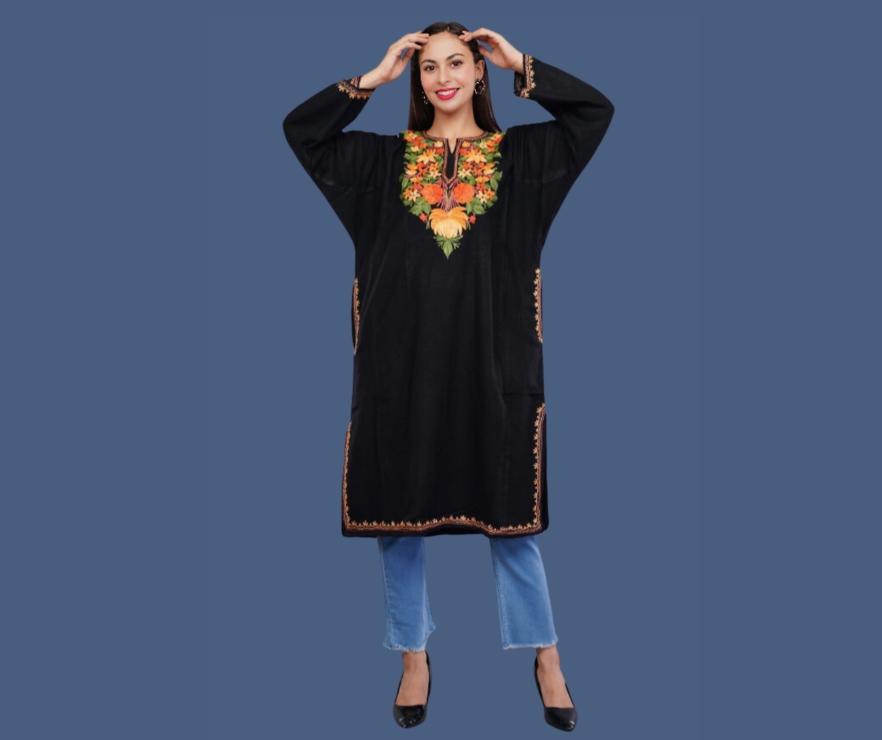 Black Fine Cashmilon Pheran